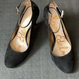 Sam Edelman Ciara Black Suede Heels 6.5M